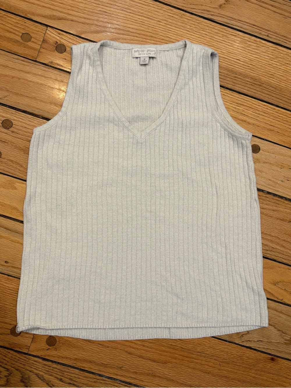 Barefoot Dreams Sleeveless CozyChic Ultra Lite Rib Knit Tank in Ivory medium - Picture 2 of 4